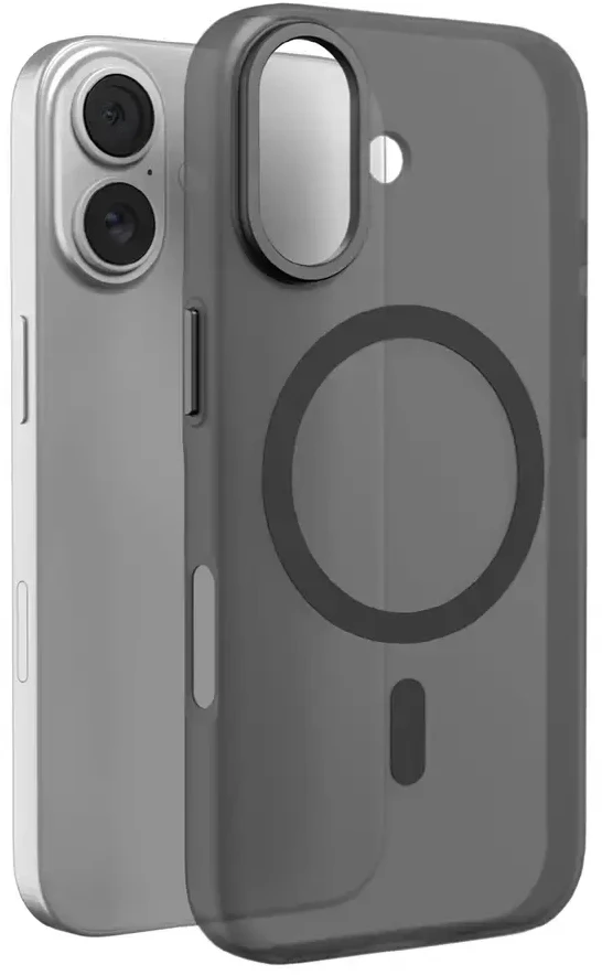 Puro „Lightfeel“ dėklas, skirtas „iPhone 17“, suderinamas su „MagSafe“ – skaidrus ir juodas
