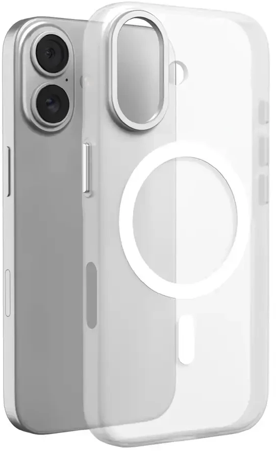 Puro „Lightfeel“ „iPhone 17“ dėklas, suderinamas su „MagSafe“ – skaidrus ir baltas