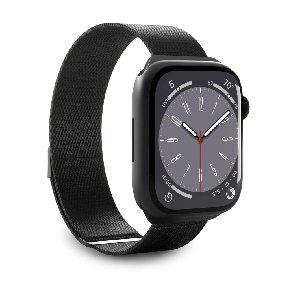 Puro 'MILANESE' apyrankė Apple Watch 38–40–41mm, juodos spalvos