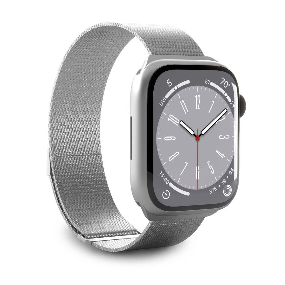 Puro Milanese magnetinė apyrankė – nerūdijančio plieno apyrankė, skirta Apple Watch 38/40/41 mm (sidabrinė)