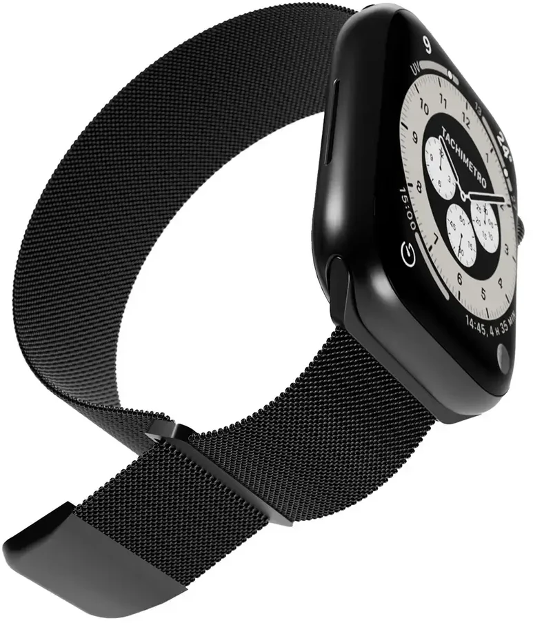 Puro ‘MILANESE’ apyrankė laikrodžiui Apple Watch 42-44-45-49m, juodos spalvos