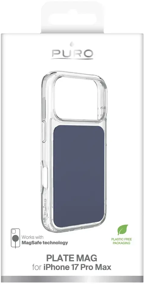 Puro „Plate Mag“ dėklas, skirtas „iPhone 17 Pro Max“, suderinamas su „MagSafe“ - Mėlyna