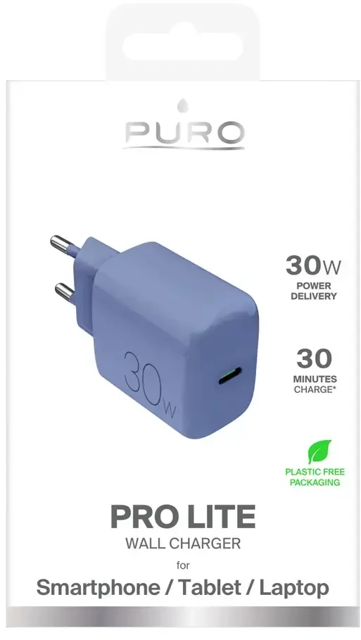 Puro Pro Lite 30W USB-C sieninis įkroviklis - Oranžinis