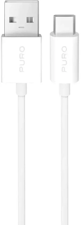 Puro TPE 10W USB-A – USB-C kabelis 3m – baltos spalvos