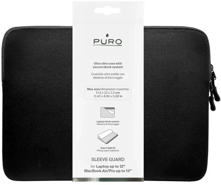 Puro Slim Guard 13" Nešiojamas kompiuteris Bag - Juodas