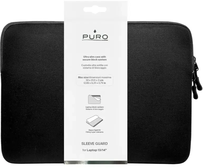 Puro Slim Guard 14" Nešiojamas kompiuteris Bag - Juodas