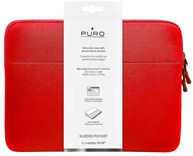 Puro Slim Pocket 13" Nešiojamas kompiuteris Bag - Raudona
