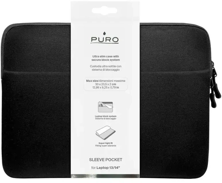 Puro Slim Pocket 13" Nešiojamas kompiuteris Bag - Juodas