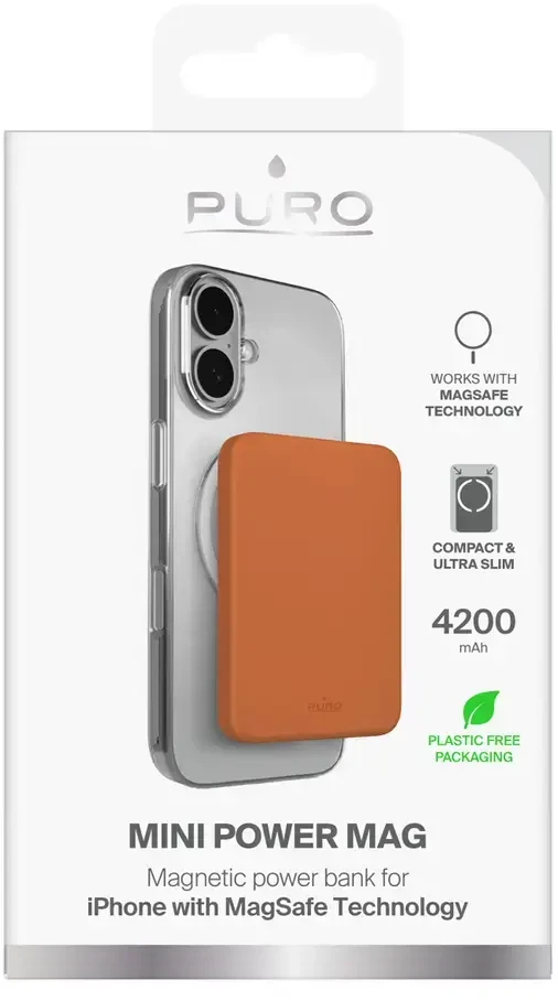 Puro 4200mAh itin plonas „MagSafe“ USB-C suderinamas išorinis akumuliatorius – pilkas