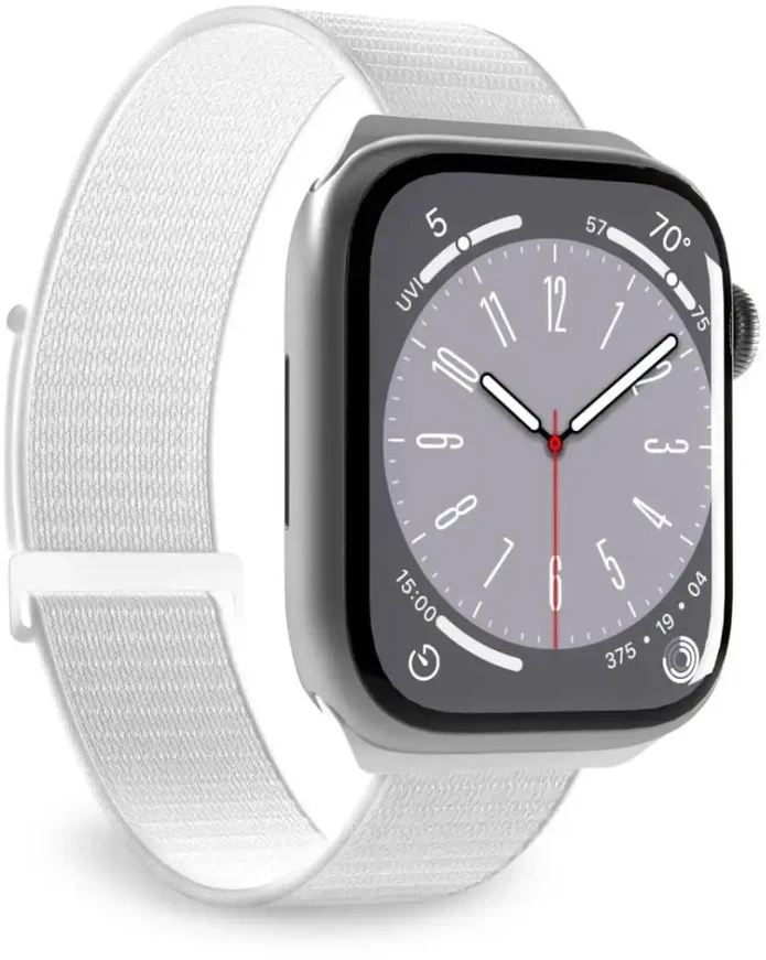 Puro ”SPORT” nylon apyrankė Apple Watch 38–40–41mm, baltos spalvos