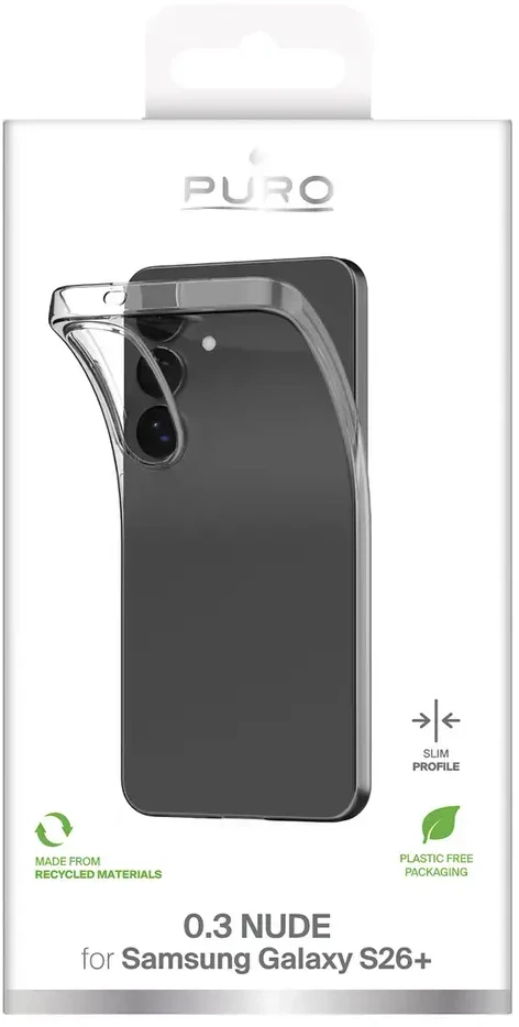 „Samsung Galaxy S26+ TPU“ itin plonas dėklas, pagamintas „Puro“, skaidrus