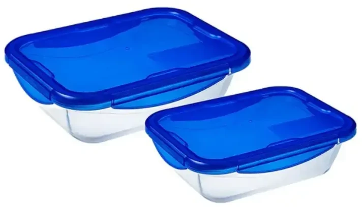 Padažinių rinkinys Pyrex Cook & Go (2 pcs) Skaidrus Borosilikatinis stiklas