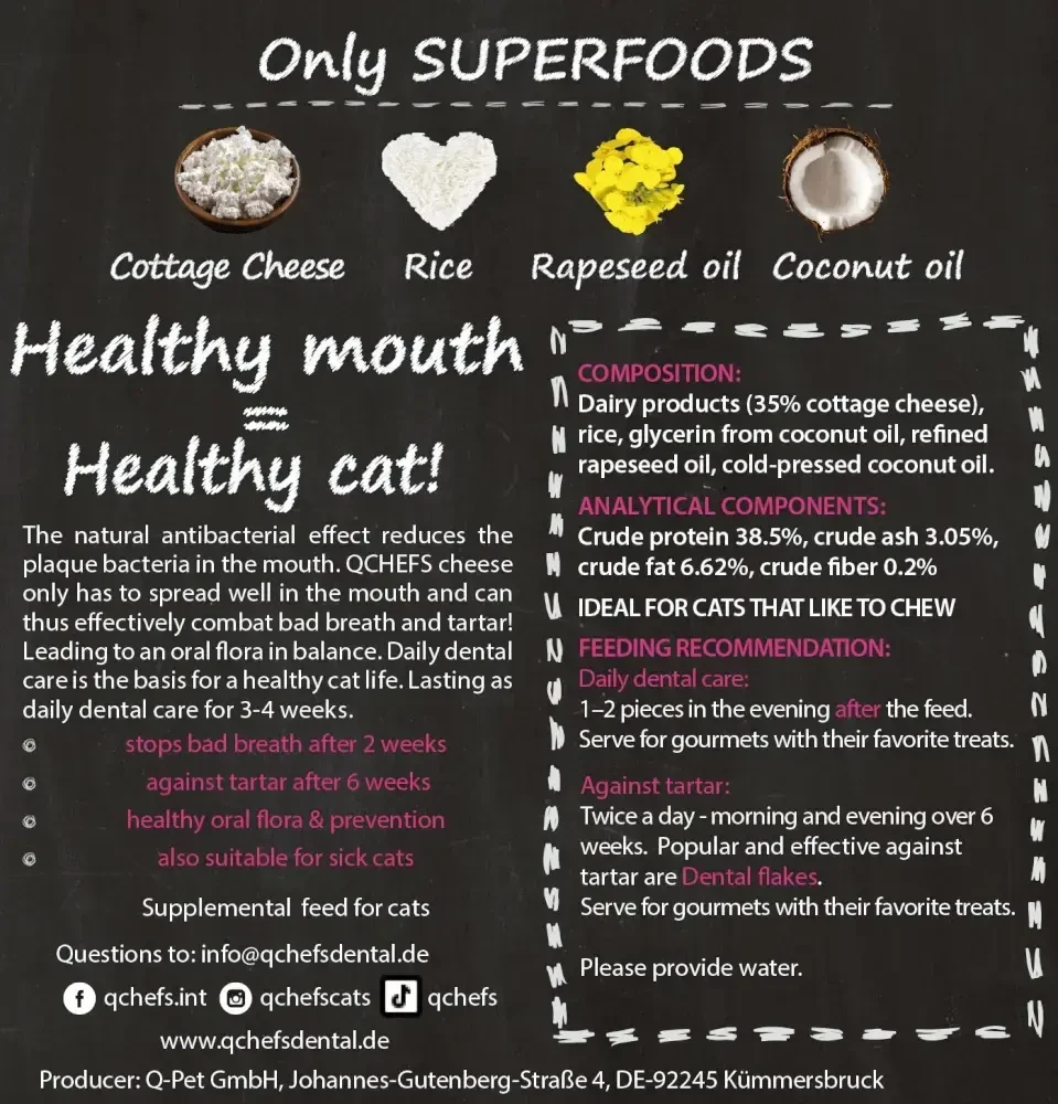 QCHEFS kačių skanėstas Dental Flips 40 g