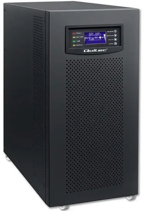 Qoltec Atsarginis maitinimo šaltinis UPS 3 fazių | 10kVA | LCD | EPO | USB | SNMP | On-line | Aukšto dažnio