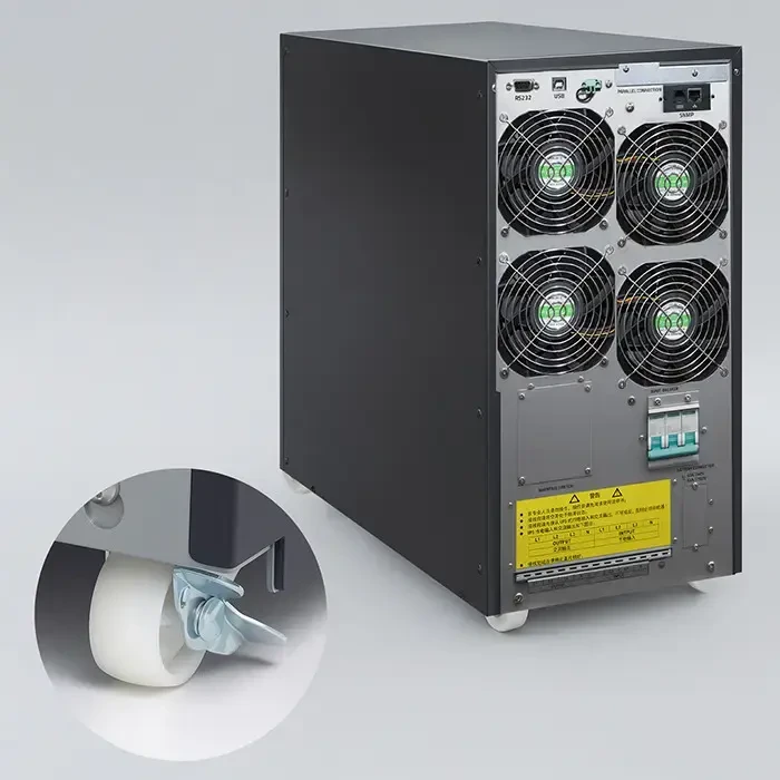 Qoltec Atsarginis maitinimo šaltinis UPS 3 fazių | 10kVA | LCD | EPO | USB | SNMP | On-line | Aukšto dažnio