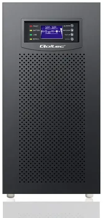 Qoltec Atsarginis maitinimo šaltinis UPS 3 fazių | 10kVA | LCD | EPO | USB | SNMP | On-line | Aukšto dažnio