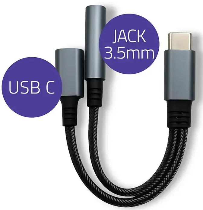 Qoltec 2in1 USB-C adapteris PD 15W 10cm aliuminis