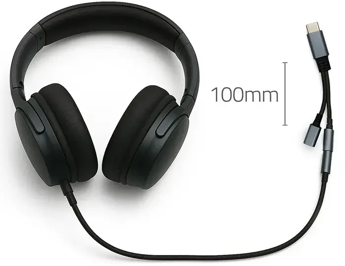 Qoltec 2in1 USB-C adapteris PD 15W 10cm aliuminis