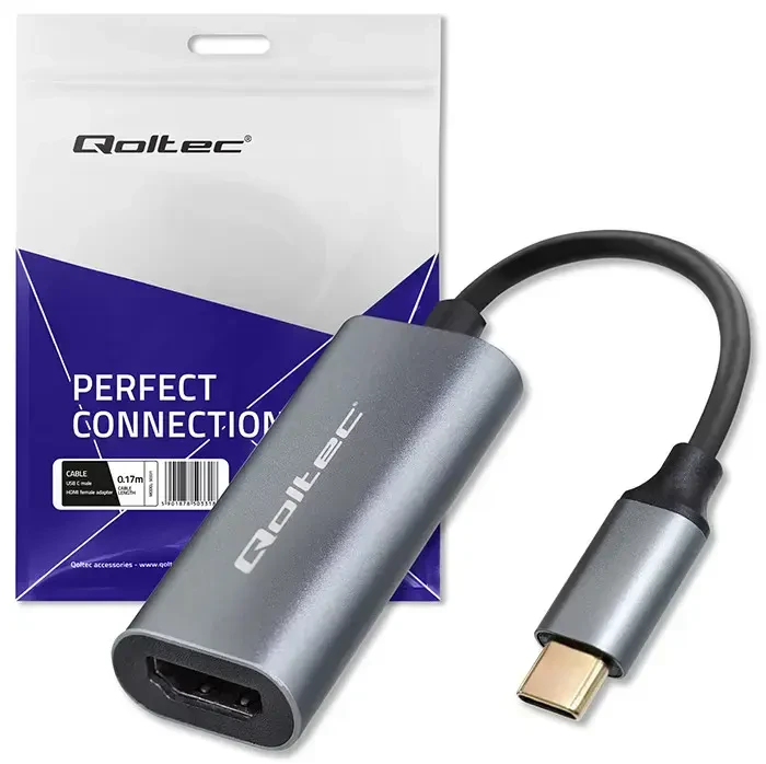 Qoltec Aliuminis USB-C 3.1 MHL į HDMI adapteris 4K 60Hz