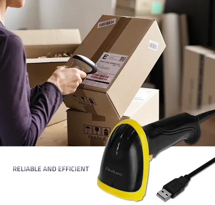 Qoltec 50863 laidinis QR & Brūkšninio kodo skaitytuvas | USB