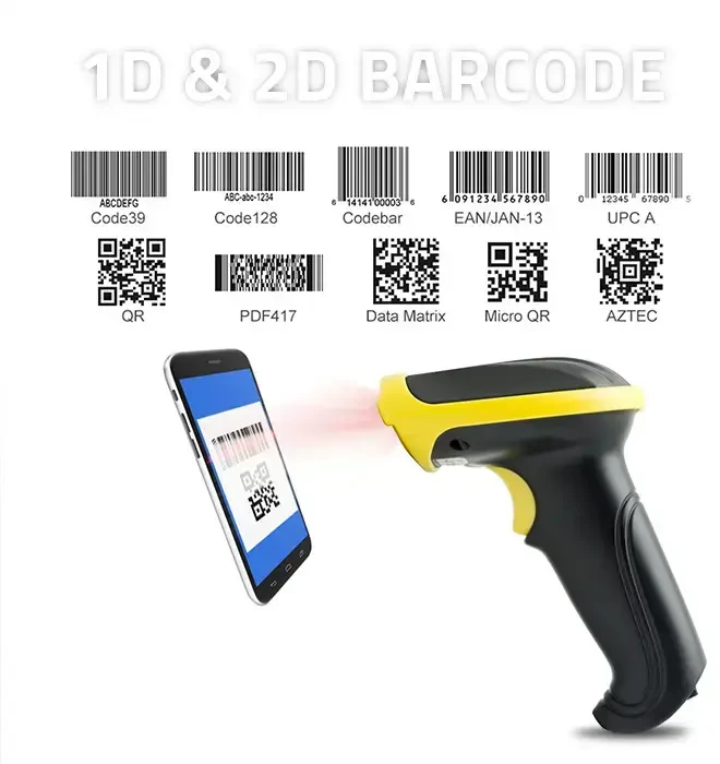 QOLTEC 50867 Barcode scanner 1D 2D USB Juodas