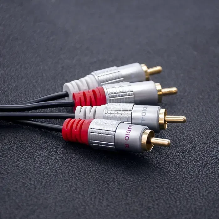 QOLTEC 52336 Cable 2xRCA male 2x RCA male 1m Juodas