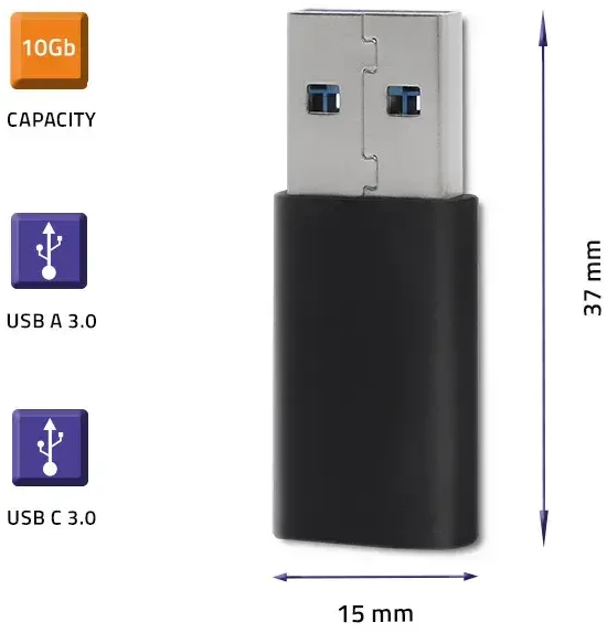 Qoltec USB A į USB C adapteris