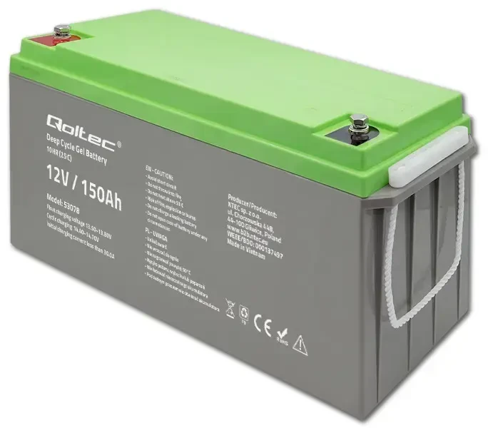 QOLTEC 53078 Deep Cycle Gel baterija 12V 150Ah