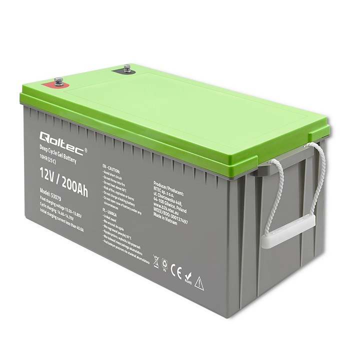 QOLTEC 53079 Deep Cycle Gel baterija 12V 200Ah