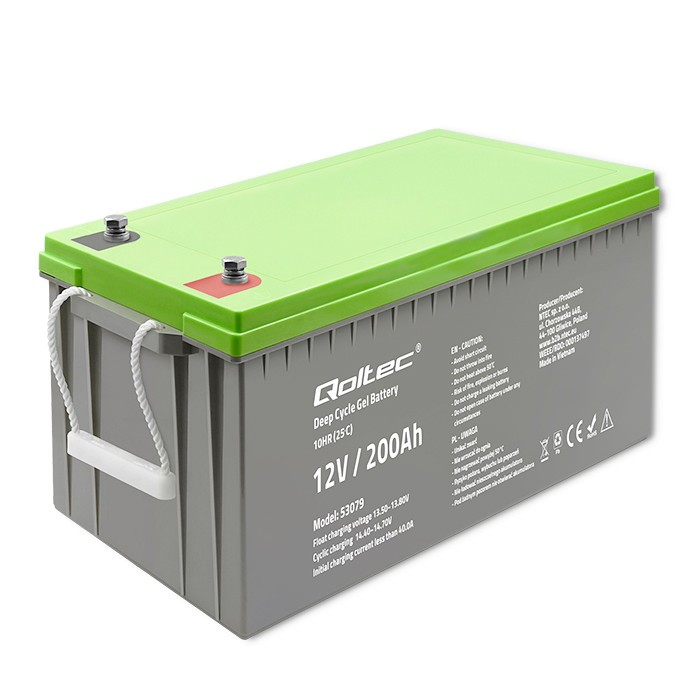 QOLTEC 53079 Deep Cycle Gel baterija 12V 200Ah