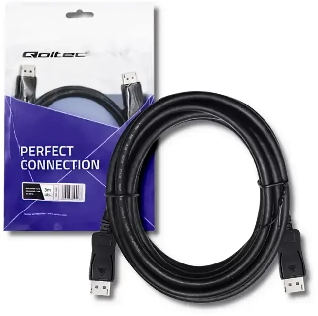 QOLTEC 50454 Qoltec Cable DisplayPort v1.1 male | DisplayPort v1.1 vyras | 1080p | 3 m