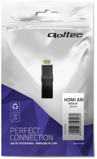 QOLTEC 50516 Qoltec Adapteris HDMI kištukas / HDMI lizdas (kampinis / pasukamas)