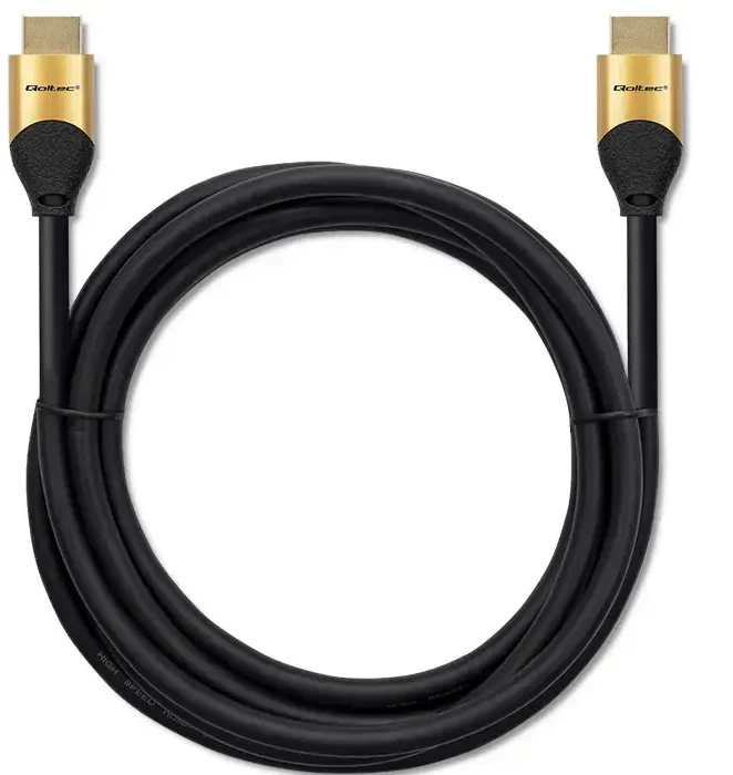 Qoltec HDMI v2.1 kabelis itin didelio greičio 8K | 60Hz | 28AWG | auksinis | 2 m