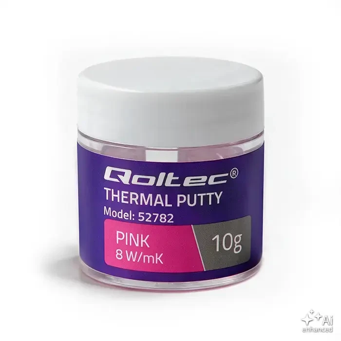 Qoltec Aukšto laidumo pasta | Terminė masė Thermal Putty 8 W/m-K | 10g | Rožinė