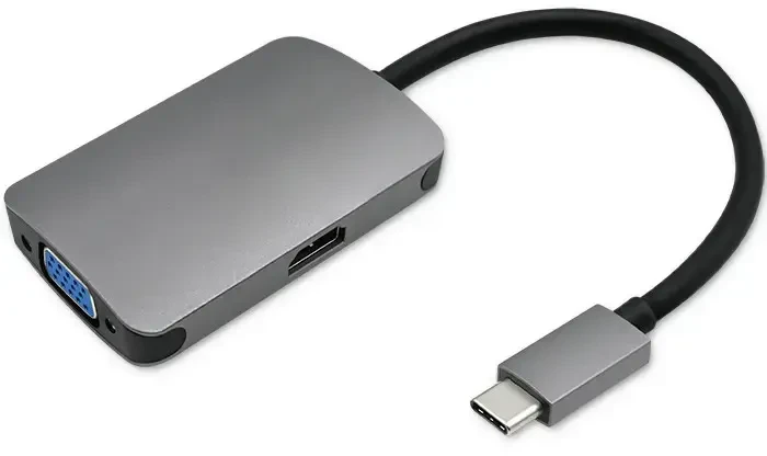 Qoltec USB adapteris Type C male / HDMI Female | VGA Moteris