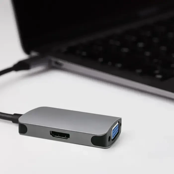 Qoltec USB adapteris Type C male / HDMI Female | VGA Moteris