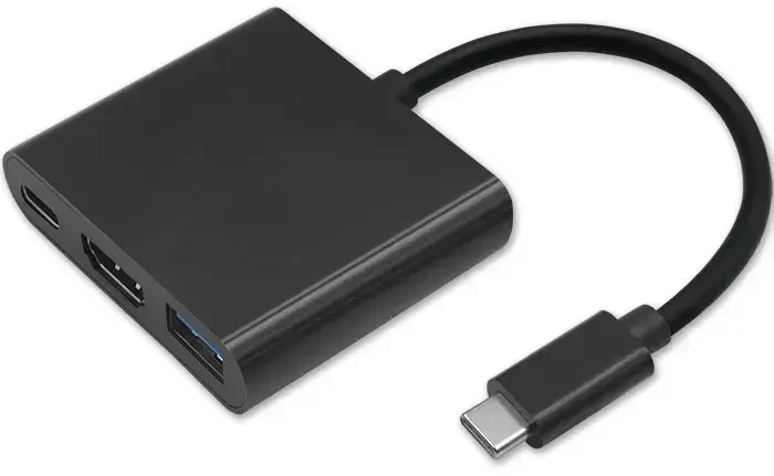 Qoltec 3-in-1 šakotuvas USB-C į USB 3.0 | HDMI | USB-C | 100W