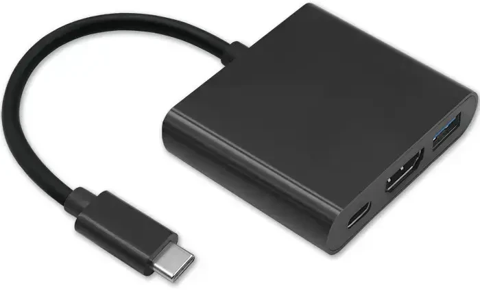 Qoltec 3-in-1 šakotuvas USB-C į USB 3.0 | HDMI | USB-C | 100W