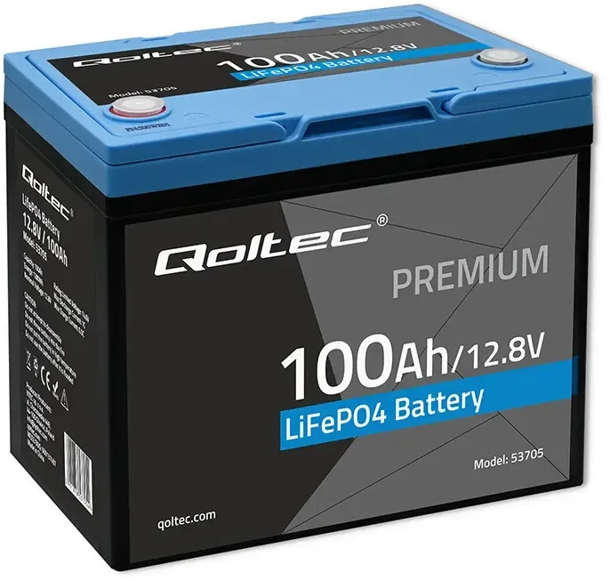 Qoltec Akumuliatorius LiFePO4 Ličio geležies fosfatas | 12,8 V | 100Ah | 1280Wh | BMS