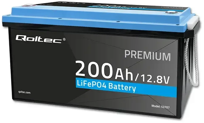 Qoltec LiFePO4 ličio geležies fosfato baterija | 12.8V | 200Ah | 2560Wh | BMS
