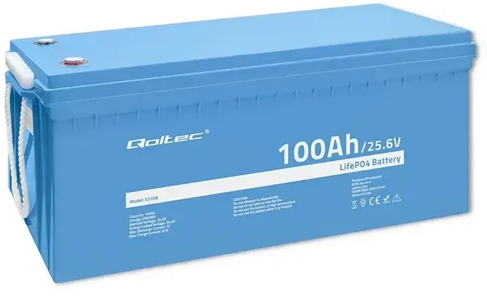 Qoltec Qoltec Akumuliatorius LiFePO4 Litowo-Żelazowo-Fosforanowy | 25.6V | 100Ah | 2560Wh | BMS