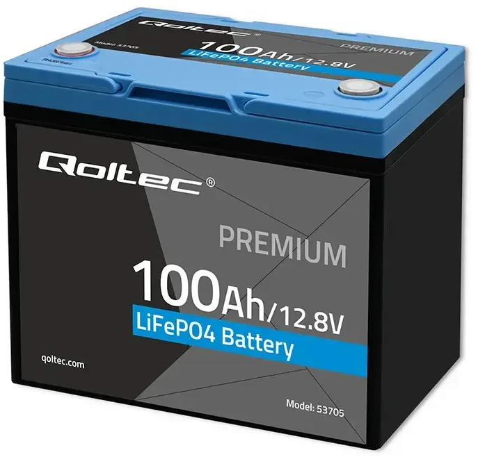 Qoltec Akumuliatorius LiFePO4 Ličio geležies fosfatas | 12,8 V | 100Ah | 1280Wh | BMS