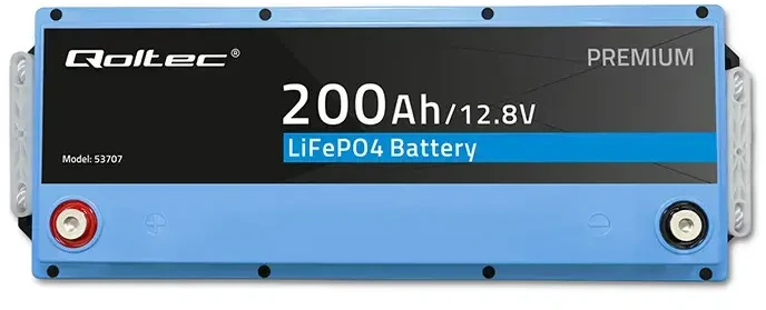 Qoltec LiFePO4 ličio geležies fosfato baterija | 12.8V | 200Ah | 2560Wh | BMS