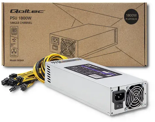 QOLTEC 50349 PCI-E 1800 W maitinimo šaltinis 80 Plus Platinum Game Miner