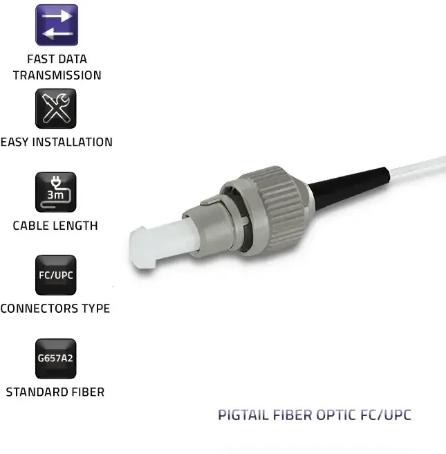 Qoltec optinio pluošto pigtailas Singlemode 9/125 G657A2 3m
