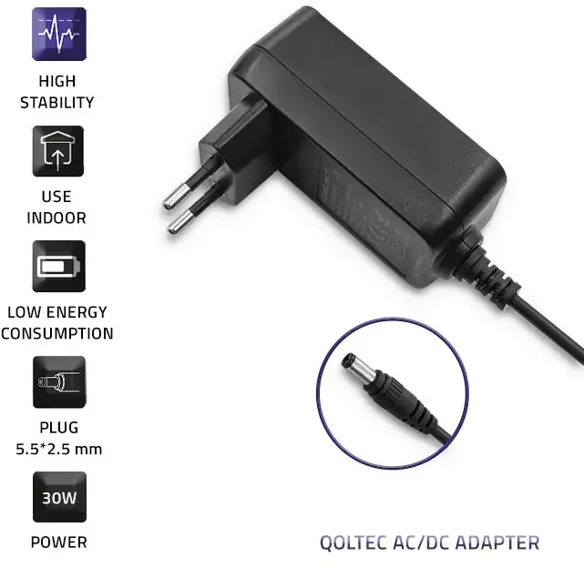 QOLTEC 51520 AC adapter 30W 15V 2A 5.5 2.5