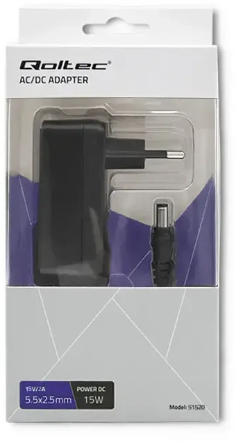 QOLTEC 51520 AC adapter 30W 15V 2A 5.5 2.5