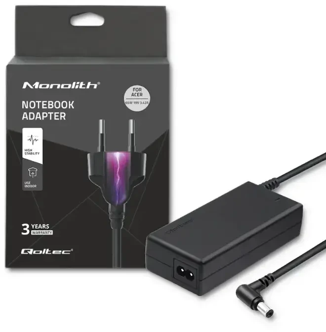 QOLTEC 50016 Nešiojamas kompiuteris AC power adapter Acer 65W 3.42A 19V 5.5x2.5