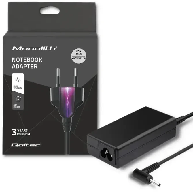 QOLTEC 51503 Nešiojamas kompiuteris AC power adapter Asus 40W 2.1A 19V 2.5x0.7