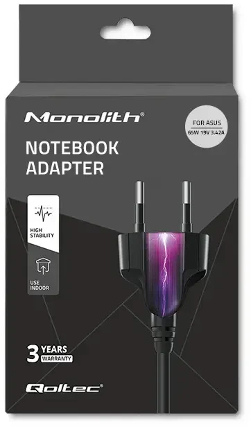 Nešiojamų kompiuterių įkroviklis Qoltec 51510.65W 19V Asus